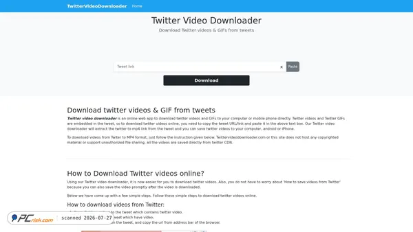 twittervideodownloader.com screenshot