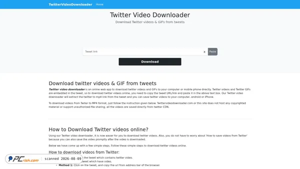 twittervideodownloader.com screenshot
