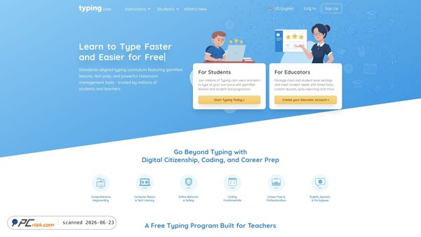 typing.com screenshot