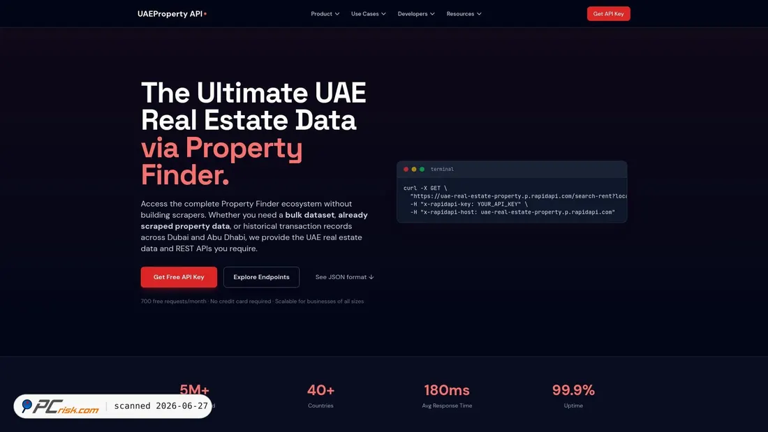 Zrzut ekranu uaepropertyapi.com