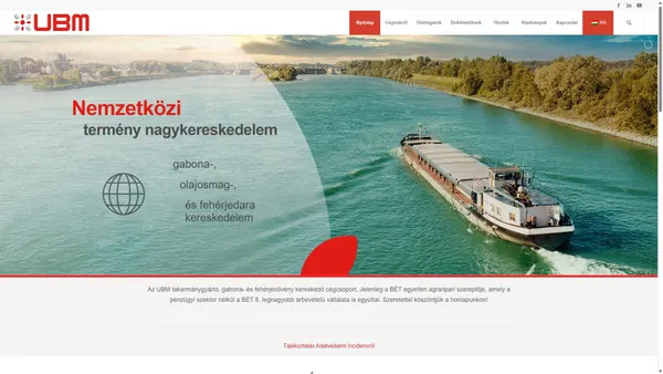 Captura de ecrã de ubm.hu