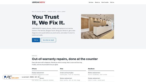 Captura de ubreakwefix.com.my