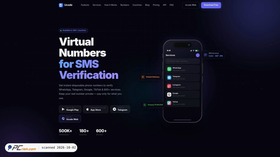 Captura de ecrã de ucode.uk