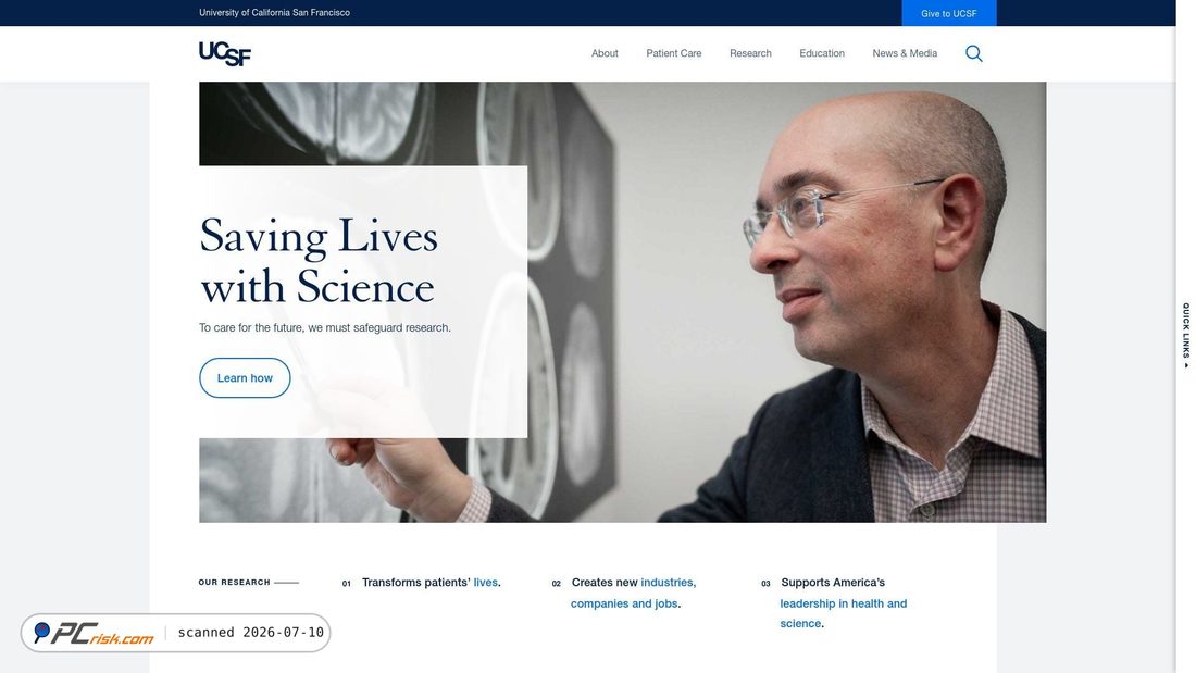 Screenshot of ucsf.edu