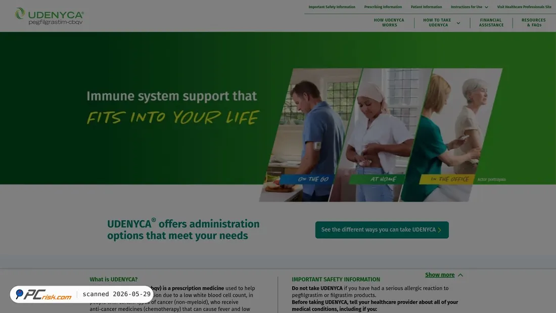 Screenshot of udenyca.com