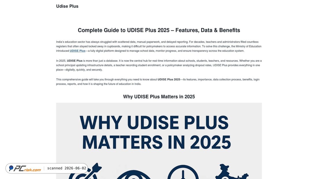 Screenshot von udise-plus.net
