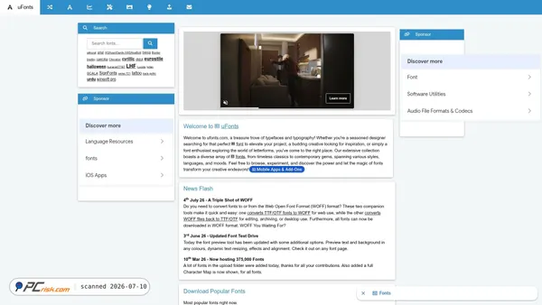ufonts.com screenshot