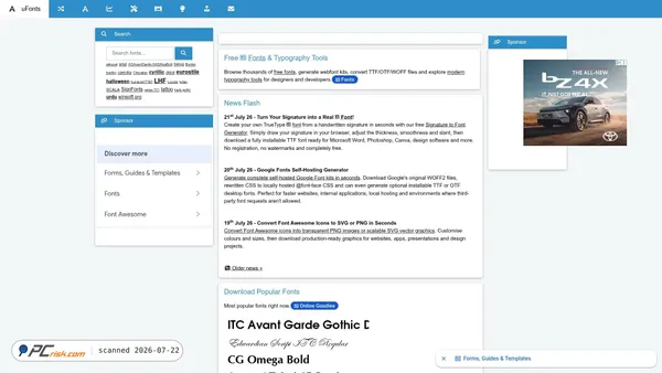 ufonts.com screenshot