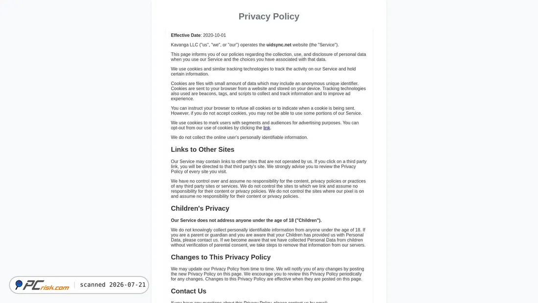 Screenshot of uidsync.net