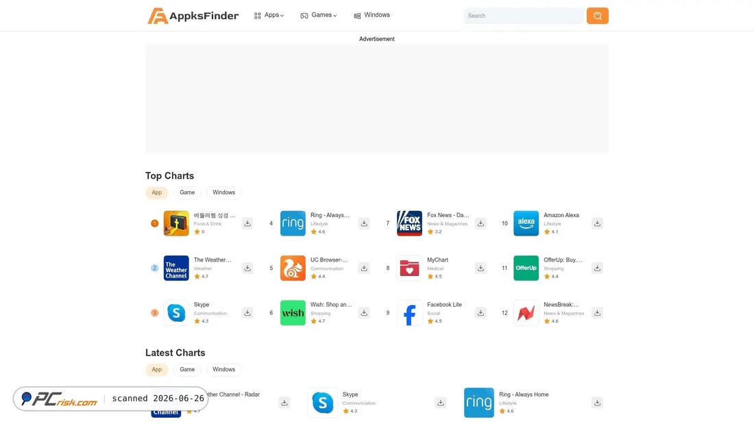 Zrzut ekranu uk.appksfinder.com