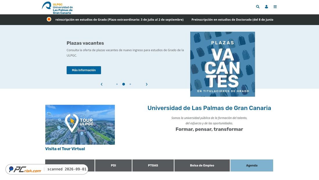 Captura de pantalla de ulpgc.es
