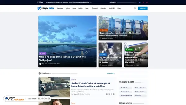 Captura de ecrã de ulqininfo.com
