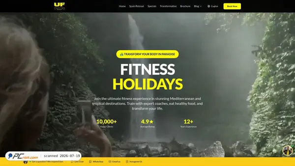ultimatefitnessholiday.com screenshot