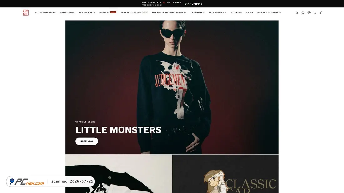 Screenshot of umaiclothing.com