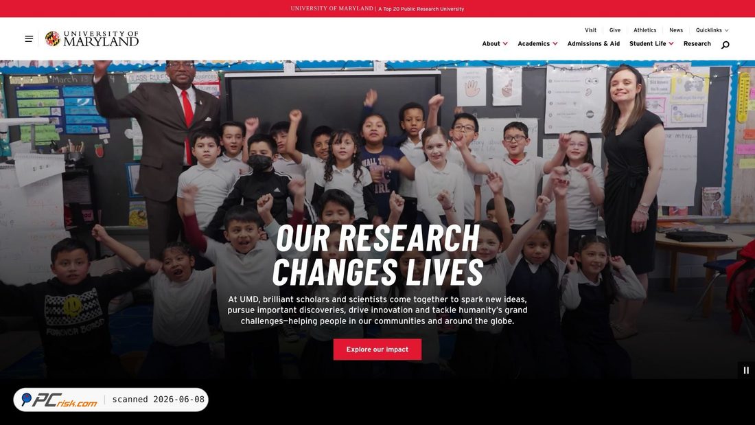 Screenshot of umd.edu