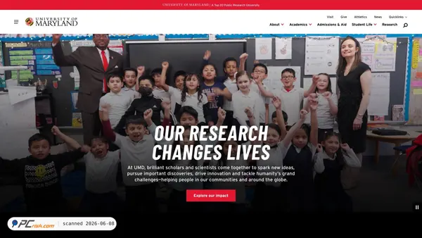 umd.edu screenshot