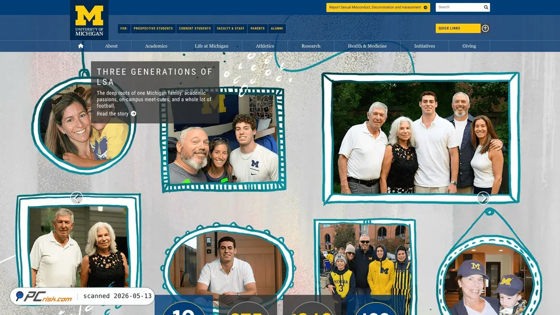 Screenshot von umich.edu