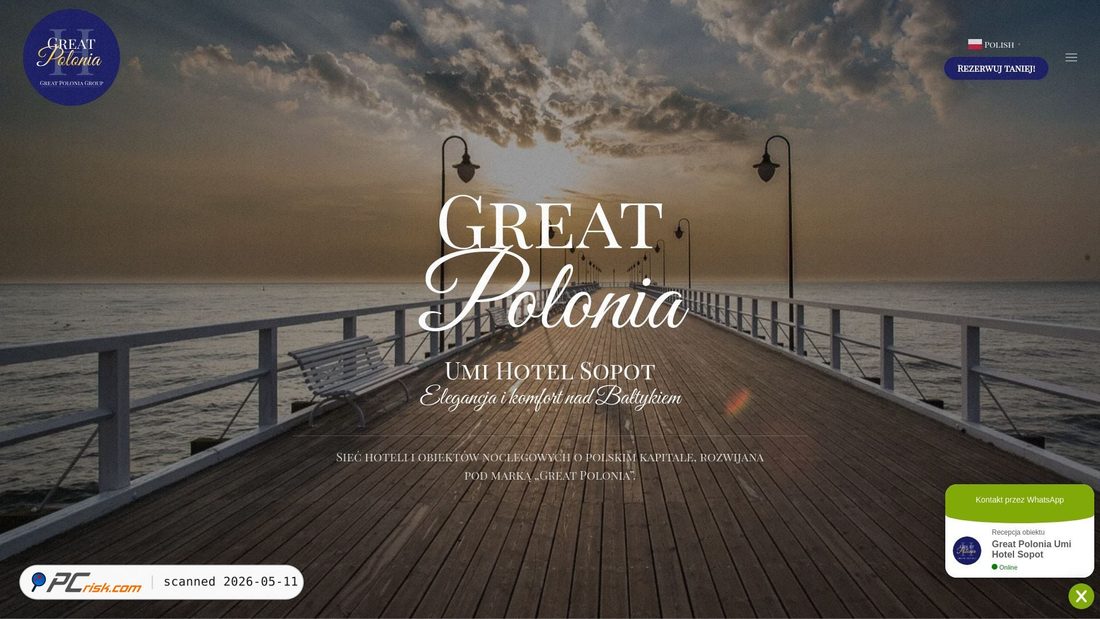 Captura de ecrã de umihotel.greatpolonia.pl