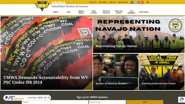 umwa.org Screenshot