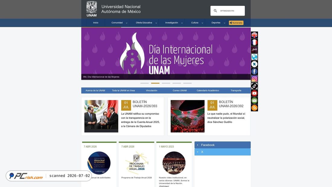 Screenshot of unam.mx