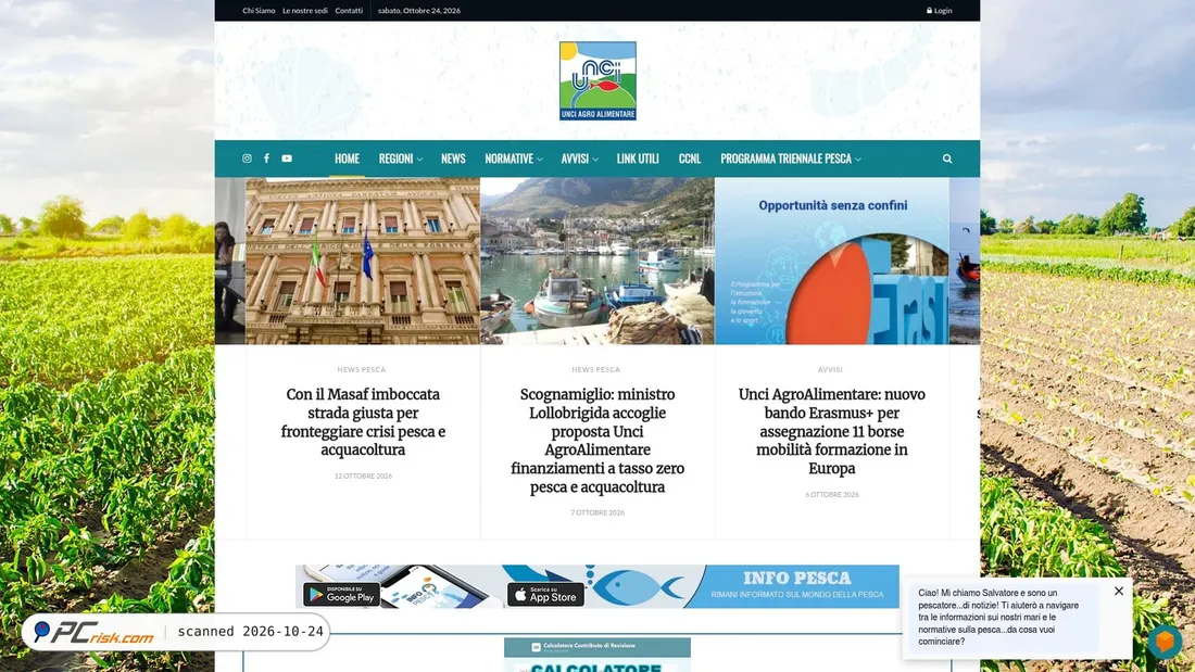 Screenshot di unciagroalimentare.org