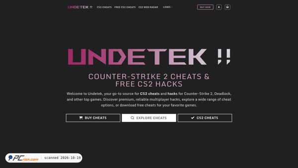 Screenshot van undetek.com