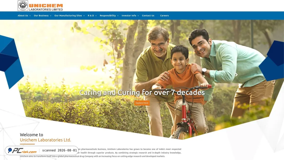 Screenshot of unichemlabs.com