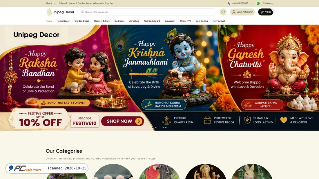Screenshot of unipegdecor.in