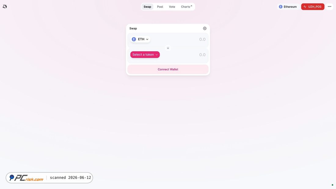 Screenshot of uniswap.uzheths.blockchain-group.ch