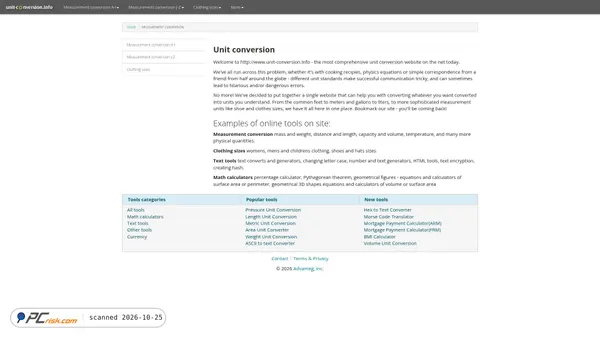 unit-conversion.info screenshot