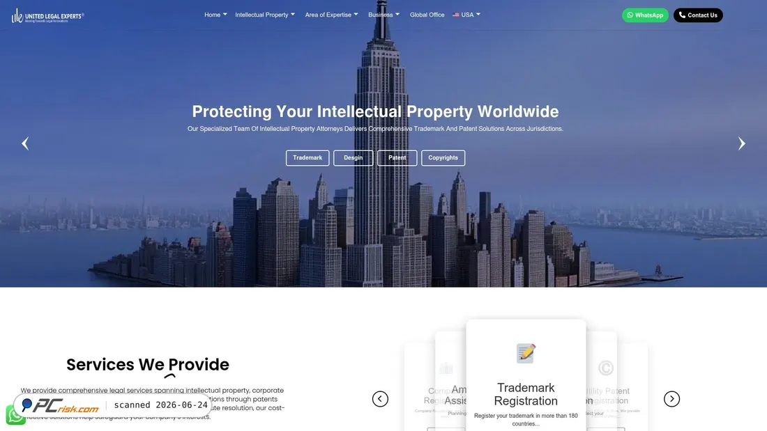 Screenshot di unitedlegalexperts.com