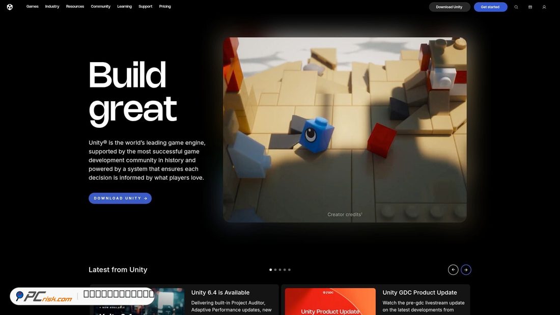 Screenshot von unity3d.com