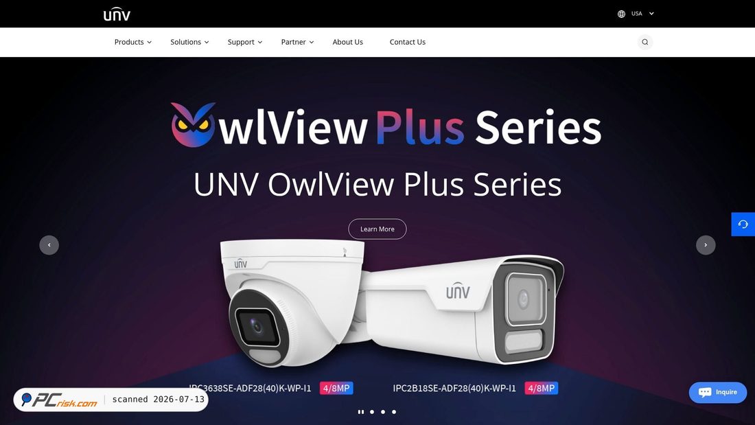 Screenshot of uniview.com