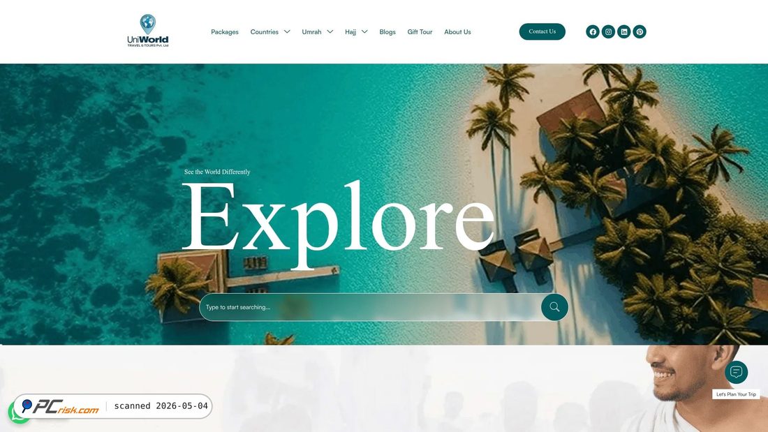 Captura de pantalla de uniworldtravelandtours.com