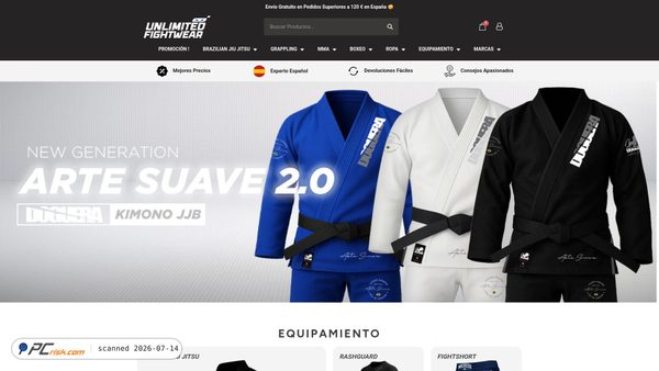 unlimitedfightwear.com screenshot