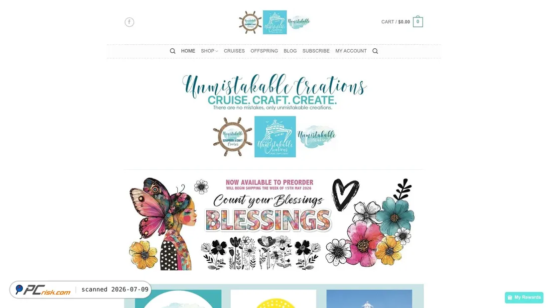 Screenshot of unmistakablecreations.com