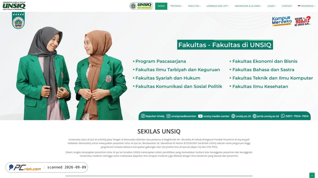 Screenshot di unsiq.ac.id