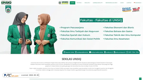 unsiq.ac.id Screenshot