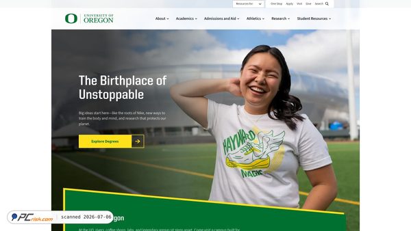 uoregon.edu screenshot