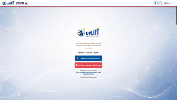 Zrzut ekranu uplift-g2p.dswd.gov.ph