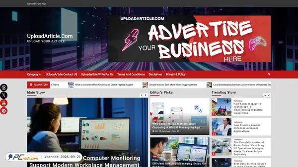 Screenshot van uploadarticle.com