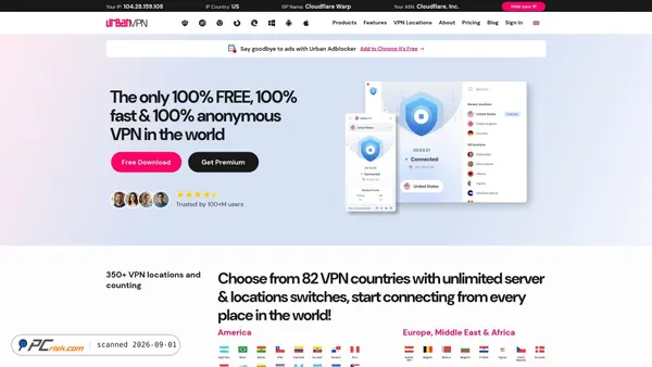 Screenshot di urban-vpn.com