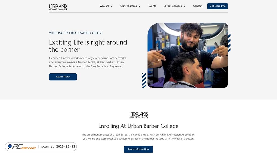 Screenshot of urbanbarbercollege.com