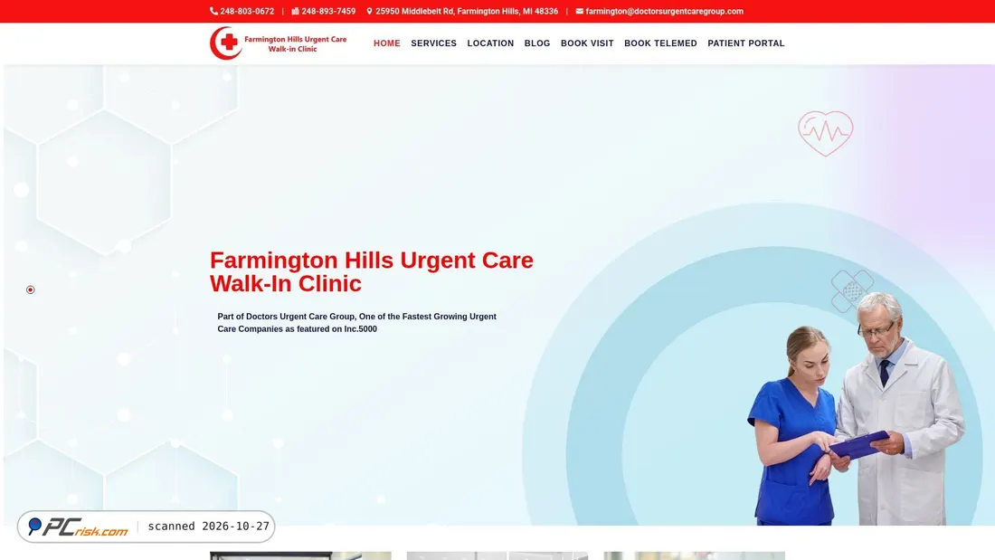 Screenshot von urgentcarefarmingtonhills.com