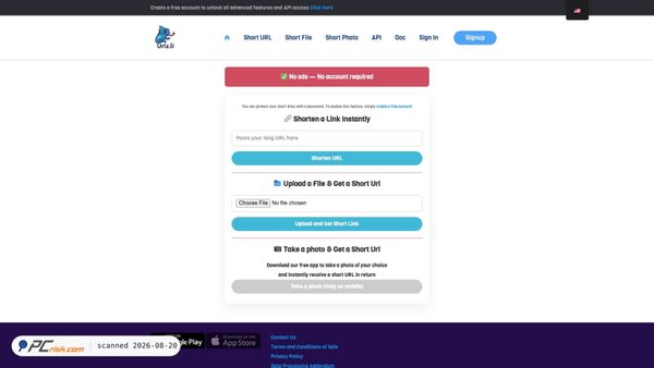 Screenshot di urlz.li