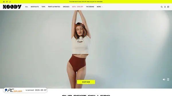 Screenshot di us.noodyskin.com