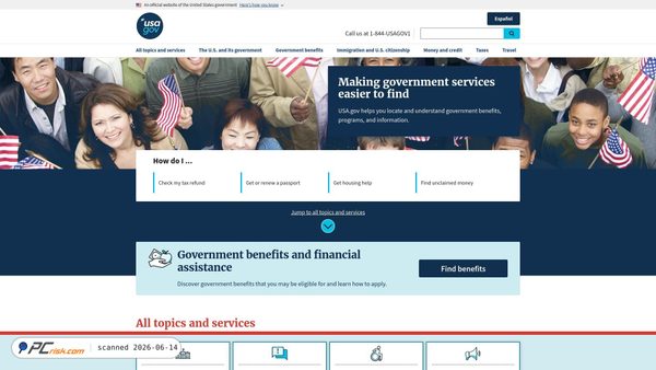 usa.gov screenshot