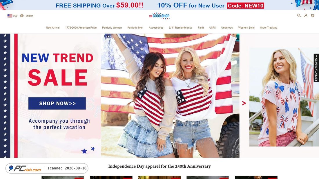 Screenshot of usagoodshop.com