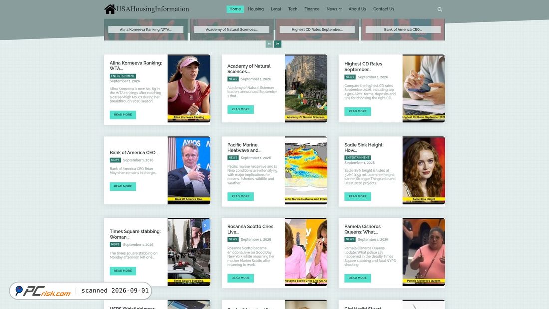 Screenshot von usahousinginformation.com