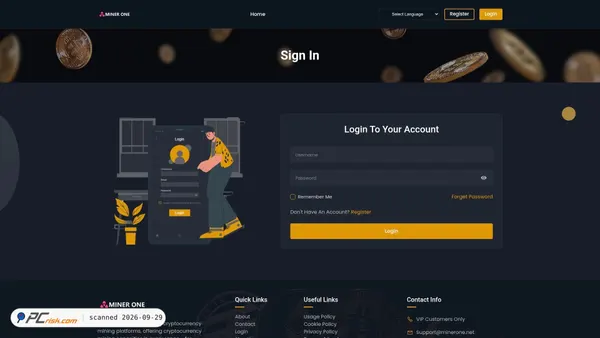 Screenshot di user.minerone.net